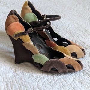 Steve Madden Retro Style Peep Toe Wedges